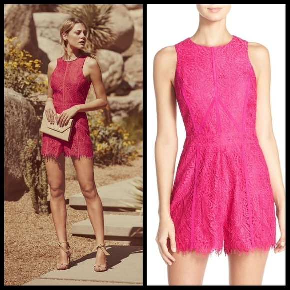 💕ADELYN RAE💕 Pink Lace Fringe Romper Playsuit - Picture 1 of 8